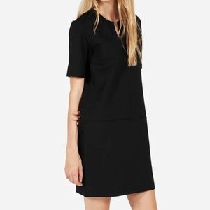 Everlane mini shift dress ponte black sz m